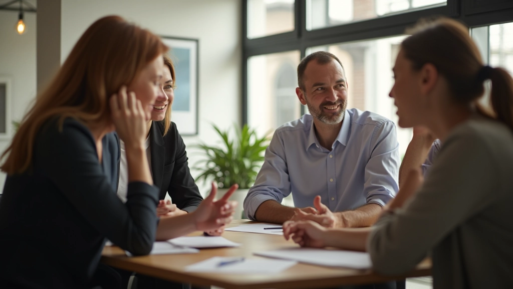 Team werkend aan welzijnsprojecten